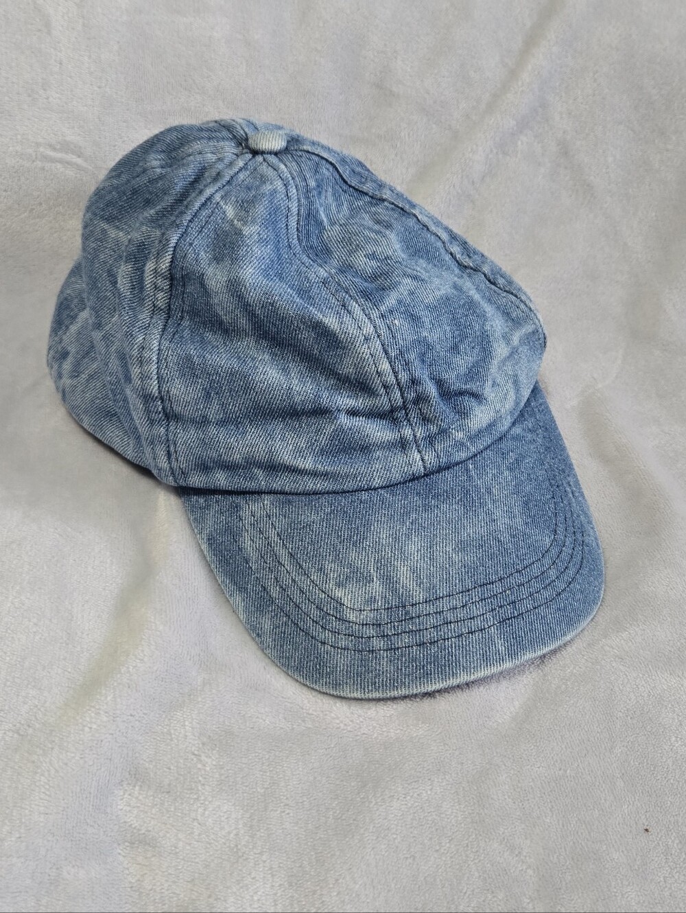 🟢 Zara Men Light Blue Washed Denim-Style Cap